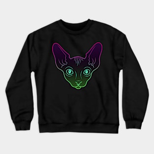 Purple-Green Sphynx Cat Crewneck Sweatshirt